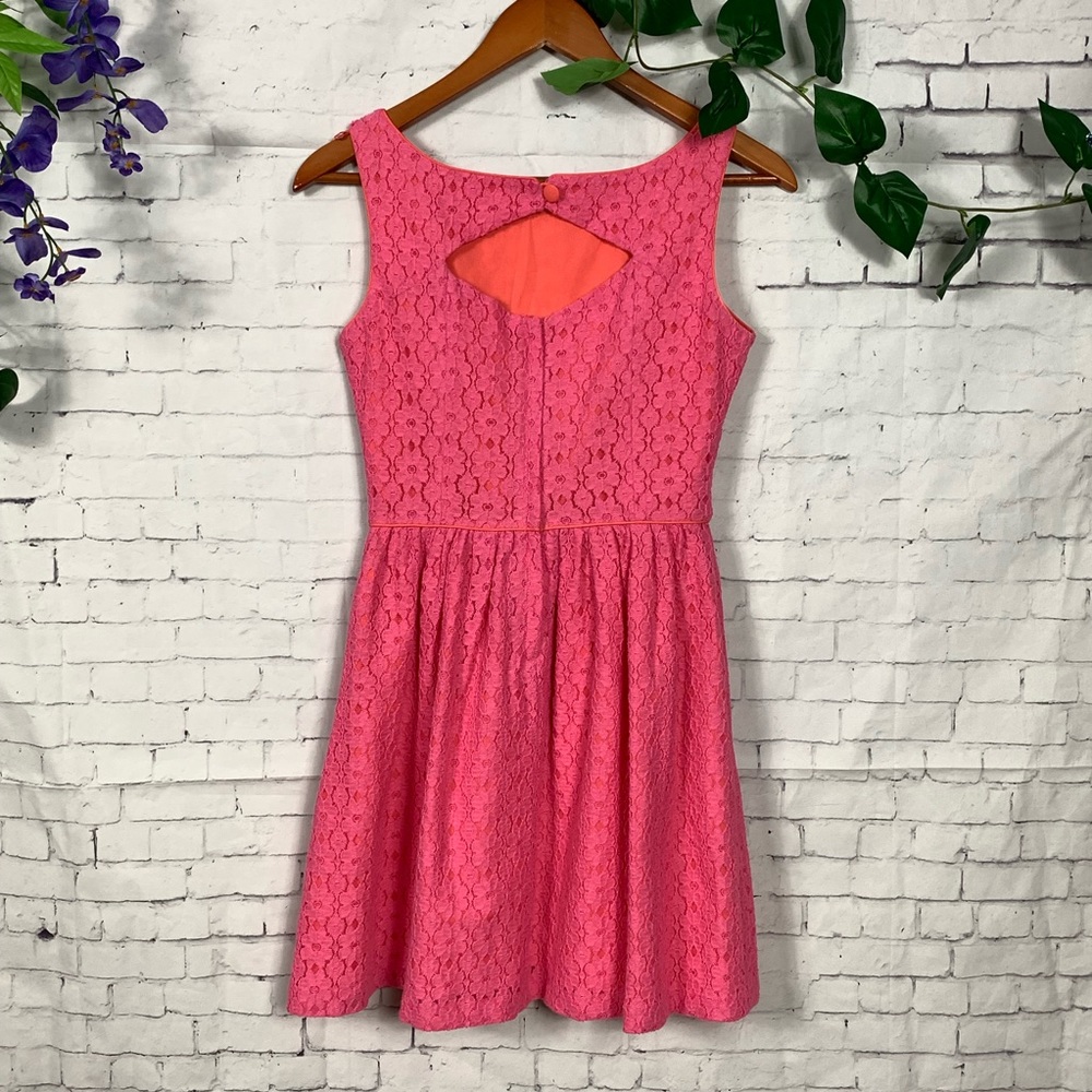 Lilly Pulitzer Aleesa Hot Pink Petal Pusher Dress - Picture 5 of 8